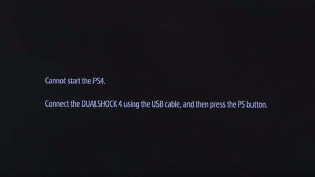 Cannot Start the PS4 connect the Dualshock 4