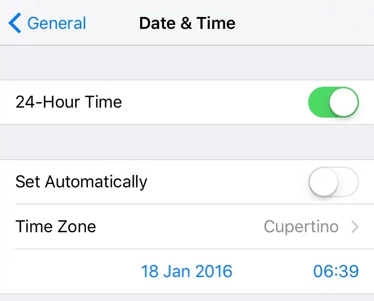 iphone date & time