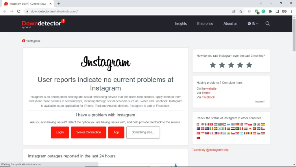 Instagram servers checker