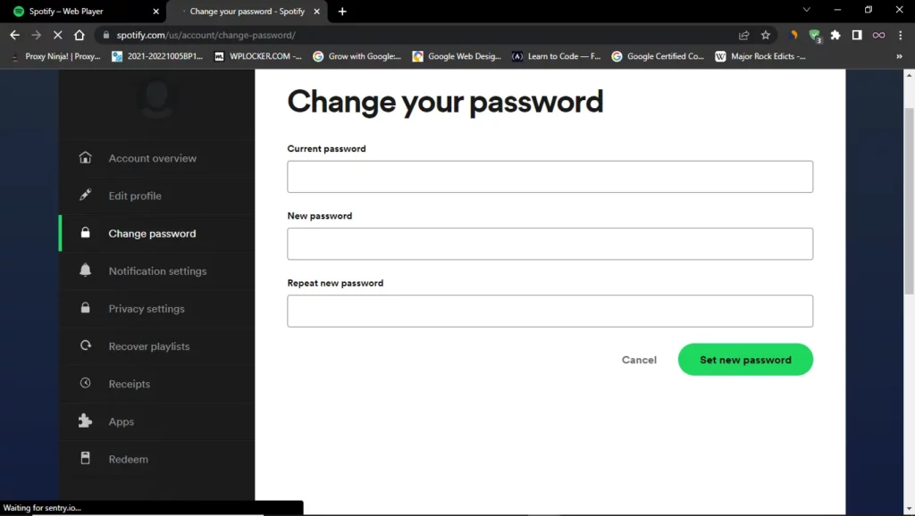 Spotify Password change