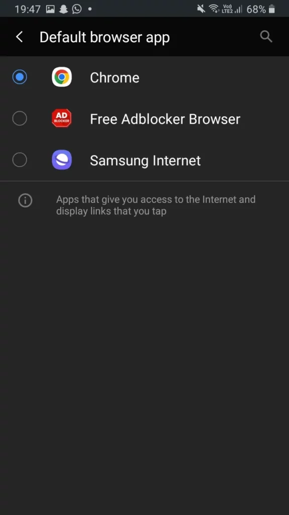 default browser