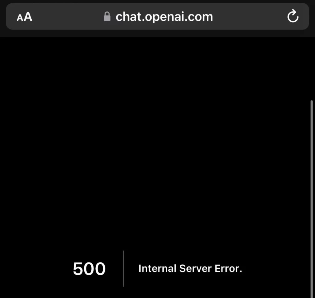 ChatGPT Internal Server Error