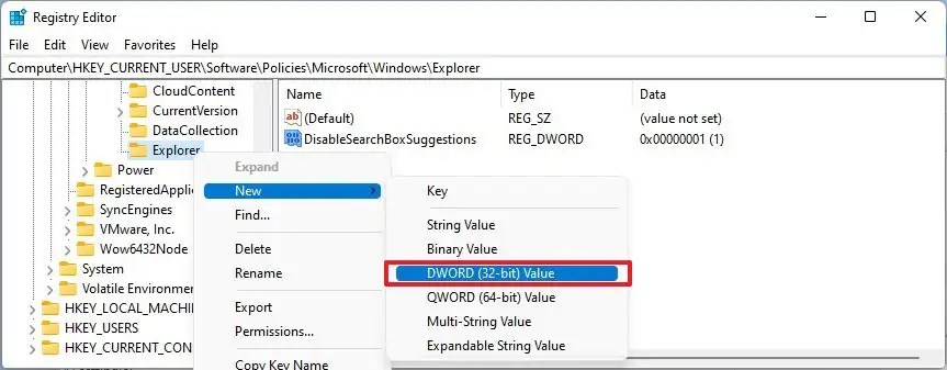 Disable Web Results in Windows 11 Search Menu