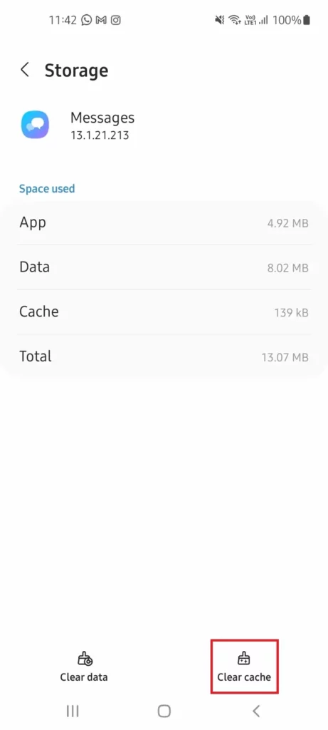Clear Message Cache Data