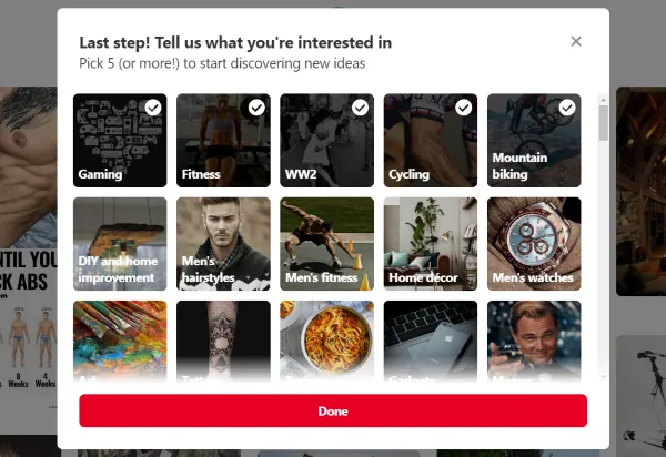 Topics on Pinterest