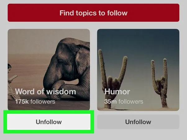 How to unfollow Topics to Pinterest