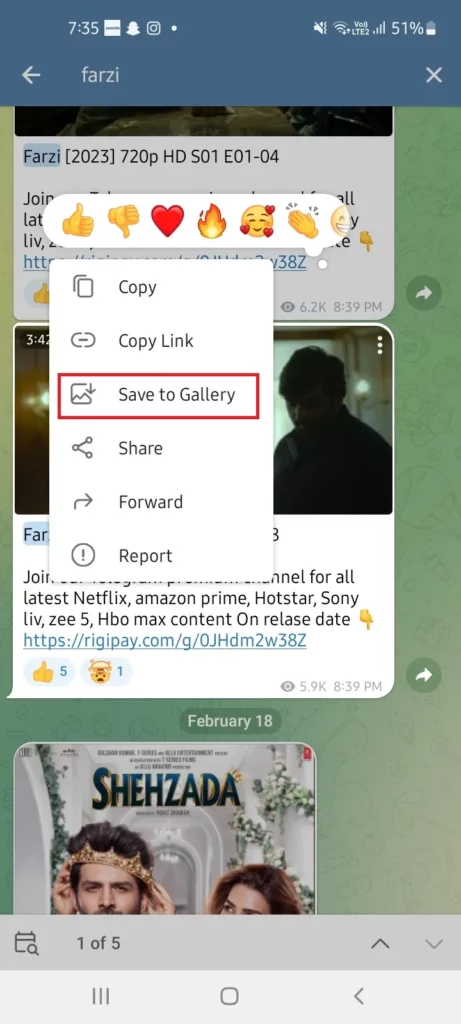 Save telegram media to gallery