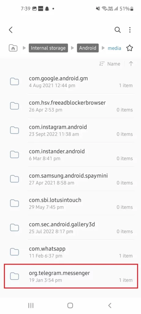 Telegram Files Not Showing in File Manager 