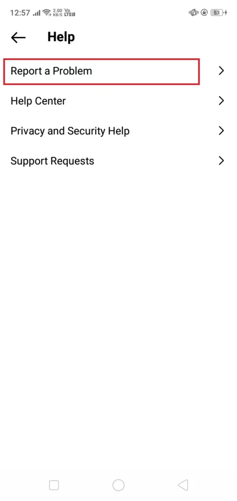 report a problem instagram 