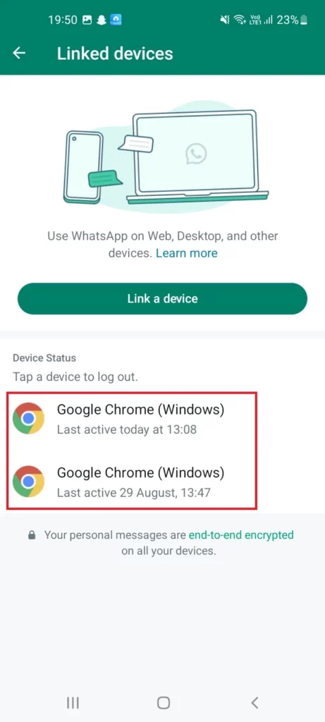 How to Log out of WhatsApp web