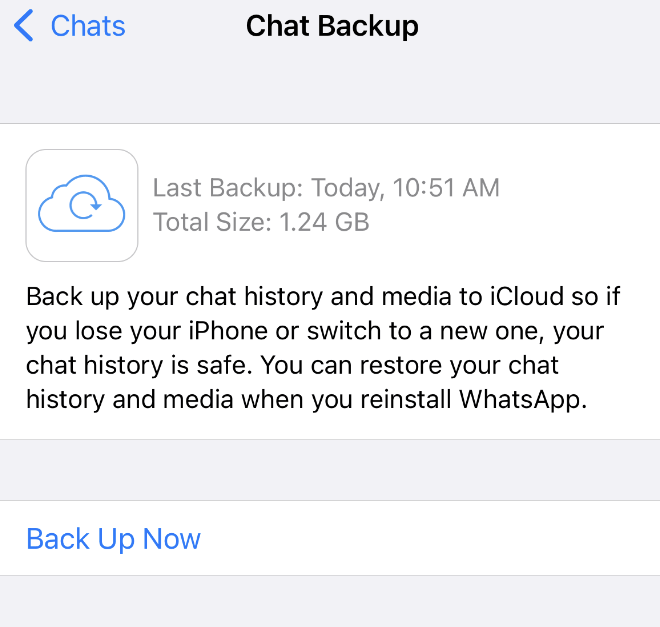 backup chats on ios 