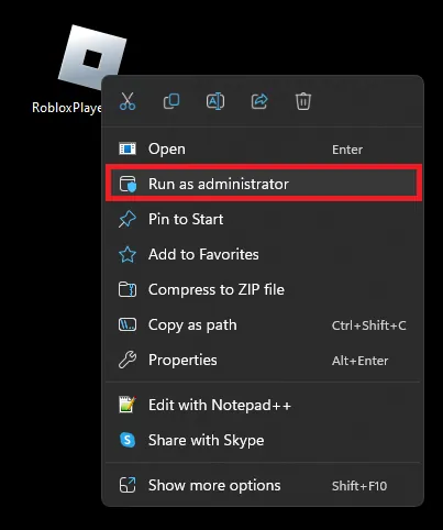 run roblox as an administrator