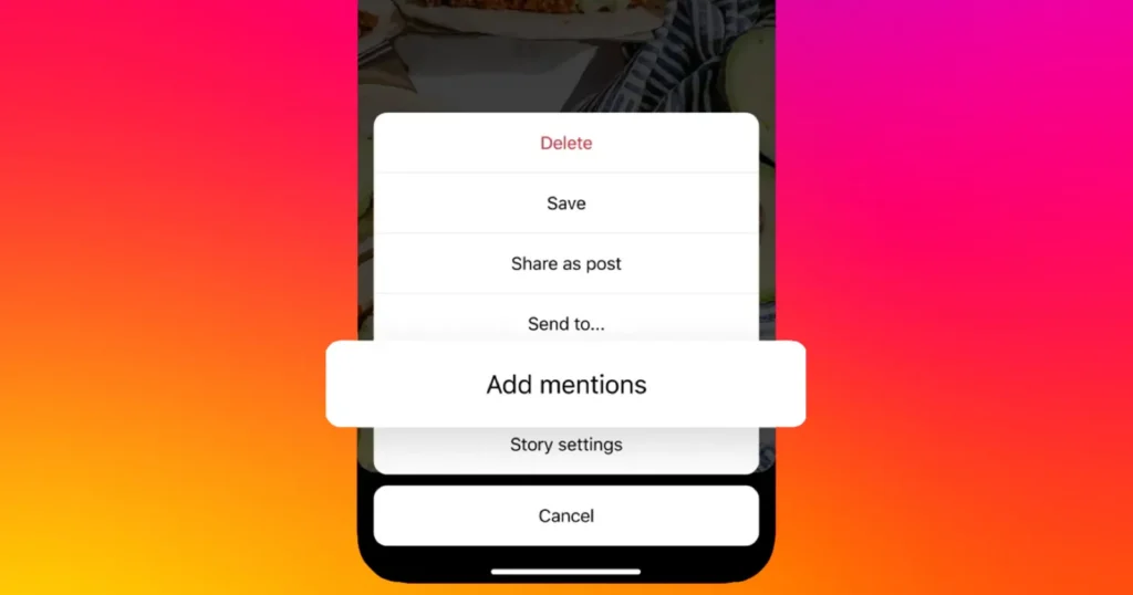 Add Mentions Option Not Showing on Instagram