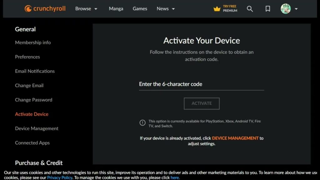 www.crunchyroll/activate